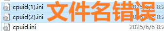 cpuid.ini 文件名不能带括号和重复下载序号